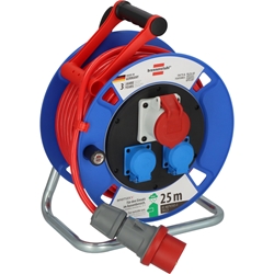 Brennenstuhl Garant CEE 1 IP44 Kabeltrommel (25m Kabel in signalrot, aus Spezialkunststoff, Einsatz im Außenbereich, Made in Germany) Nr. 1182770010
