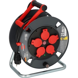Brennenstuhl Professional Kabeltrommel 300 KU 2100 (25m Kabel in schwarz, aus Spezialkunststoff, Baustelleneinsatz und ständiger Einsatz im Außenbereich, Made in Germany) Nr. 9231250100