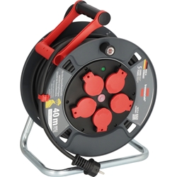 Brennenstuhl Professional Kabeltrommel 300 KU 4100 (40m Kabel in schwarz, aus Spezialkunststoff, Baustelleneinsatz und ständiger Einsatz im Außenbereich, Made in Germany) Nr. 9231400101