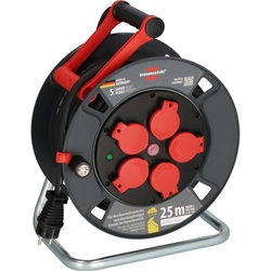 Brennenstuhl Professional Kabeltrommel 300 KU 2200 (25m Kabel in schwarz, aus Spezialkunststoff, Baustelleneinsatz und ständiger Einsatz im Außenbereich, Made in Germany) Nr. 9232250100