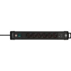 Brennenstuhl Premium-Line Steckdosenleiste 6-fach mit USB C PD 30W und USB A 18W schwarz 3m H05VV-F 3G1,5 Nr. 1951160608