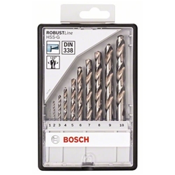 Bosch 10-tlg. Metallbohrer-Set, Robust Line, HSS-G, 135°, 1-10mm Nr. 2607010535