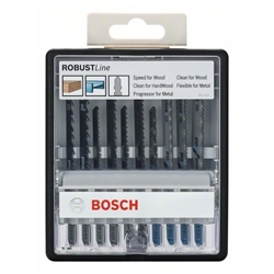 Bosch 10-tlg. Stichsägeblatt-Set Wood and Metal, Robust Line, T-Schaft Nr. 2607010542