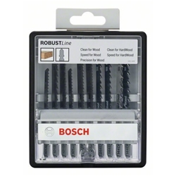 Bosch 10-tlg. Stichsägeblatt-Set Wood, Robust Line, T-Schaft Nr. 2607010540