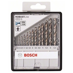 Bosch 13-tlg. Metallbohrer-Set, Robust Line, HSS-G, 135°, 1,5-6,5mm Nr. 2607010538