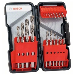 Bosch 18-tlg. Metallbohrer-Set, Toughbox, HSS-G, DIN 338, 135°, 1-10mm Nr. 2607019578