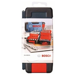 Bosch 18-tlg. Metallbohrer-Set, Toughbox, HSS-G, DIN 338, 135°, 1-10mm Nr. 2607019578
