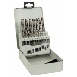 Bosch 19-tlg. Metallbohrer-Set HSS-G, DIN 338, 135° in Metallkassette, 1-10mm Nr. 2607018726