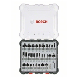 Bosch 30-tlg. Fräser-Set, 6-mm-Schaft, für Handfräsen Nr. 2607017474