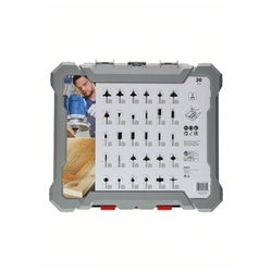 Bosch 30-tlg. Fräser-Set, 6-mm-Schaft, für Handfräsen Nr. 2607017474