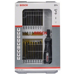 Bosch 37-tlg. Set mit Schrauberbits und Griff, PH, PZ, SL, TH, TQ, H, TW, SP, R und Bith Nr. 2607017320