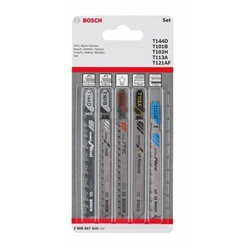 Bosch 5-tlg. Stichsägeblatt-Set Allrounder, T-Schaft Nr. 2608667856