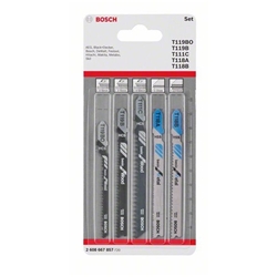Bosch 5-tlg. Stichsägeblatt-Set Basic for Wood and Metal Basic, T-Schaft Nr. 2608667857
