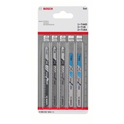 Bosch 5-tlg. Stichsägeblatt-Set Wood and Metal, T-Schaft Nr. 2608667853