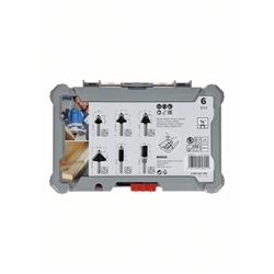 Bosch 6-tlg. Rand- und Kantenfräser-Set, 1/4-Zoll-Schaft, für Handfräsen Nr. 2607017470