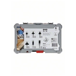 Bosch 6-tlg. Rand- und Kantenfräser-Set, 6-mm-Schaft, für Handfräsen Nr. 2607017468