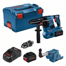 Bosch Akku-Bohrhammer mit SDS plus GBH 18V-28 CF, 2 x Akku ProCORE18V 8.0Ah, mit Staubabsaugsystem GDE 18V-16 Professional Nr. 0611921003