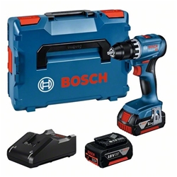 Bosch Akku-Bohrschrauber GSR 18V-45, 2 x Akku GBA 18V 3.0Ah, Ladegerät und L-BOXX Nr. 06019K3204