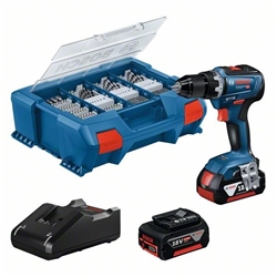 Bosch Akku-Bohrschrauber GSR 18V-55, 2 x Akku GBA 18V 5.0Ah, L-Case Pick + Click Nr. 06019H520B