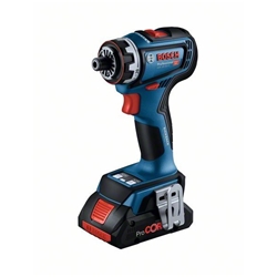 Bosch Akku-Bohrschrauber GSR 18V-90 FC, 2 x Akku ProCORE18V 4.0Ah, L-BOXX inkl. Einlage, weiterer Lieferumfang: Metallbohrfutteraufsatz für Bohrfutter GFA 18-M Professional, E x zenteraufsatz GFA 18-E Professional, Winkelaufsatz GFA 18-W Professional, Hammeraufsatz einschl. Zusatzgriff GFA 18-H Professional, Tiefenmaß, Schnellladegerät Nr. 06019K6200