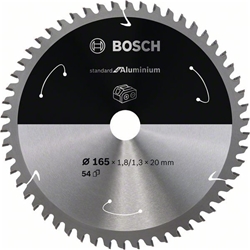 Bosch Akku-Kreissägeblatt Standard for Aluminium, 165x1,8/1,3x20, 54 Zähne Nr. 2608837763