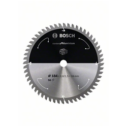 Bosch Akku-Kreissägeblatt Standard for Aluminium, 184x2/1,5x16, 56 Zähne Nr. 2608837766