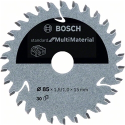 Bosch Akku-Kreissägeblatt Standard for Multimaterial, 85x1,5/1x15, 30 Zähne Nr. 2608837752