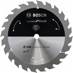 Bosch Akku-Kreissägeblatt Standard for Wood, 140x1,5/1x10, 24 Zähne Nr. 2608837669