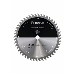 Bosch Akku-Kreissägeblatt Standard for Wood, 184x1,6/1,1x16, 48 Zähne Nr. 2608837699