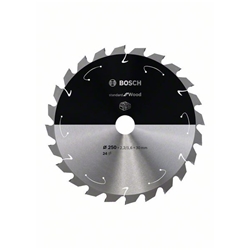 Bosch Akku-Kreissägeblatt Standard for Wood, 250x2,2/1,6x30, 24 Zähne Nr. 2608837727