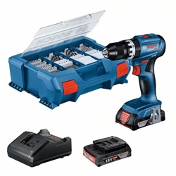 Bosch Akku-Schlagbohrschrauber GSB 18V-45, 2 x Akku GBA 18V 3.0Ah, L-Case Pick + Click Nr. 06019K3306