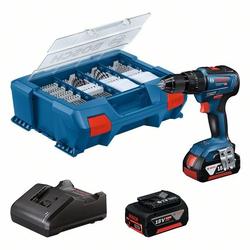 Bosch Akku-Schlagbohrschrauber GSB 18V-55, 2 x Akku ProCORE18V 4.0Ah, Ladegerät, 82-tlg. Zubehör-Set, L-Case Nr. 06019H530A