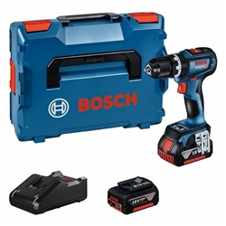 Bosch Akku-Schlagbohrschrauber GSB 18V-90 C, 2 x Akku GBA 18V 5.0Ah, Ladegerät und L-BOXX Nr. 06019K6106