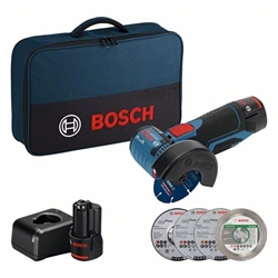 Bosch Akku-Winkelschleifer GWS 12V-76, mit 2 x 2.0Ah Li-Ion Akku Nr. 06019F200C