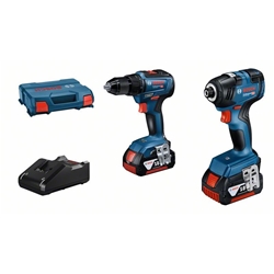 Bosch Combo Kit GDR 18V-200 + GSR 18V-55, mit 2 x Akku GBA 18V 4.0Ah, Schnellladegerät, L-Case Nr. 06019J2108