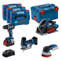 Bosch Combo Kit mit 4 18V-Werkzeugen: GSR, GKT, GST, GE x , mit 3 x Akku: 1 x Akku ProCORE18V 4.0Ah, 2 x Akku ProCORE18V 5.5Ah Nr. 0615990N36