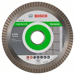 Bosch Diamanttrennscheibe Best for Ceramic Extra-Clean Turbo, 125x22,23x1,4x7mm, 1er-Pack Nr. 2608602479