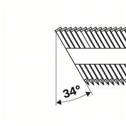Bosch D-Kopf Streifennagel SN34DK 65RG,2,8mm, 65mm, verzinkt, gerillt, 3000er-Pack Nr. 2608200020