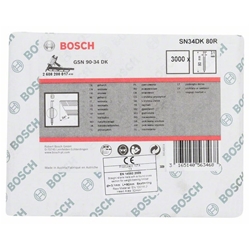 Bosch D-Kopf Streifennagel SN34DK 80R, 3,1mm, 80mm, blank, gerillt, 3000er-Pack Nr. 2608200017