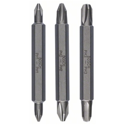 Bosch Doppelklingenbit-Set, 3-tlg., PH1, PH1, PH2, PH2, PH3, PH3, 60mm Nr. 2607001748