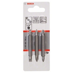 Bosch Doppelklingenbit-Set, 3-tlg., PH1, PZ1, S 0,6x4,5, PH2, PZ2, S1,0x5,5, 60mm Nr. 2607001745