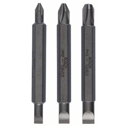 Bosch Doppelklingenbit-Set, 3-tlg., S0,6x4,5, PH1, S0,8x5,5, PH2, S1,2x6,5, PH3,60mm Nr. 2607001746