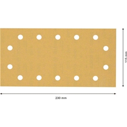 Bosch EXPERT C470 Schleifpapier, 14 Löcher, für Schwingschleifer, 115x230mm, K 180, 10 Stück Nr. 2608900864