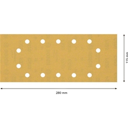 Bosch EXPERT C470 Schleifpapier, 14 Löcher, für Schwingschleifer, 115x280mm, K 320, 10 Stück Nr. 2608900869