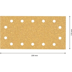 Bosch EXPERT C470 Schleifpapier, 14 Löcher, für Schwingschleifer, 115x230mm, K 40, 10 Stück Nr. 2608900860