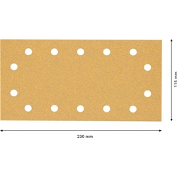 Bosch EXPERT C470 Schleifpapier, 14 Löcher, für Schwingschleifer, 115x230mm, K 60, 10 Stück Nr. 2608900861