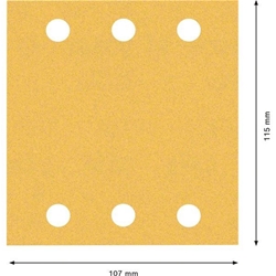 Bosch EXPERT C470 Schleifpapier, 6 Löcher, für Schwingschleifer, 115x107mm, K 120, 10er-Pack Nr. 2608900893
