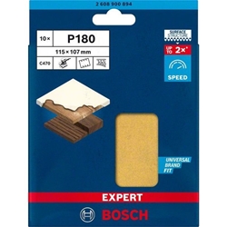 Bosch EXPERT C470 Schleifpapier, 6 Löcher, für Schwingschleifer, 115x107mm, K 180, 10er-Pack Nr. 2608900894