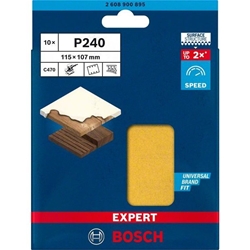 Bosch EXPERT C470 Schleifpapier, 6 Löcher, für Schwingschleifer, 115x107mm, K 240, 10er-Pack Nr. 2608900895