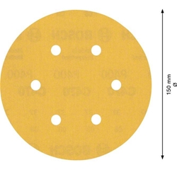Bosch EXPERT C470 Schleifpapier, 6 Löcher, für Exzenterschleifer, 150mm, K 400, 5-tlg. Nr. 2608900821